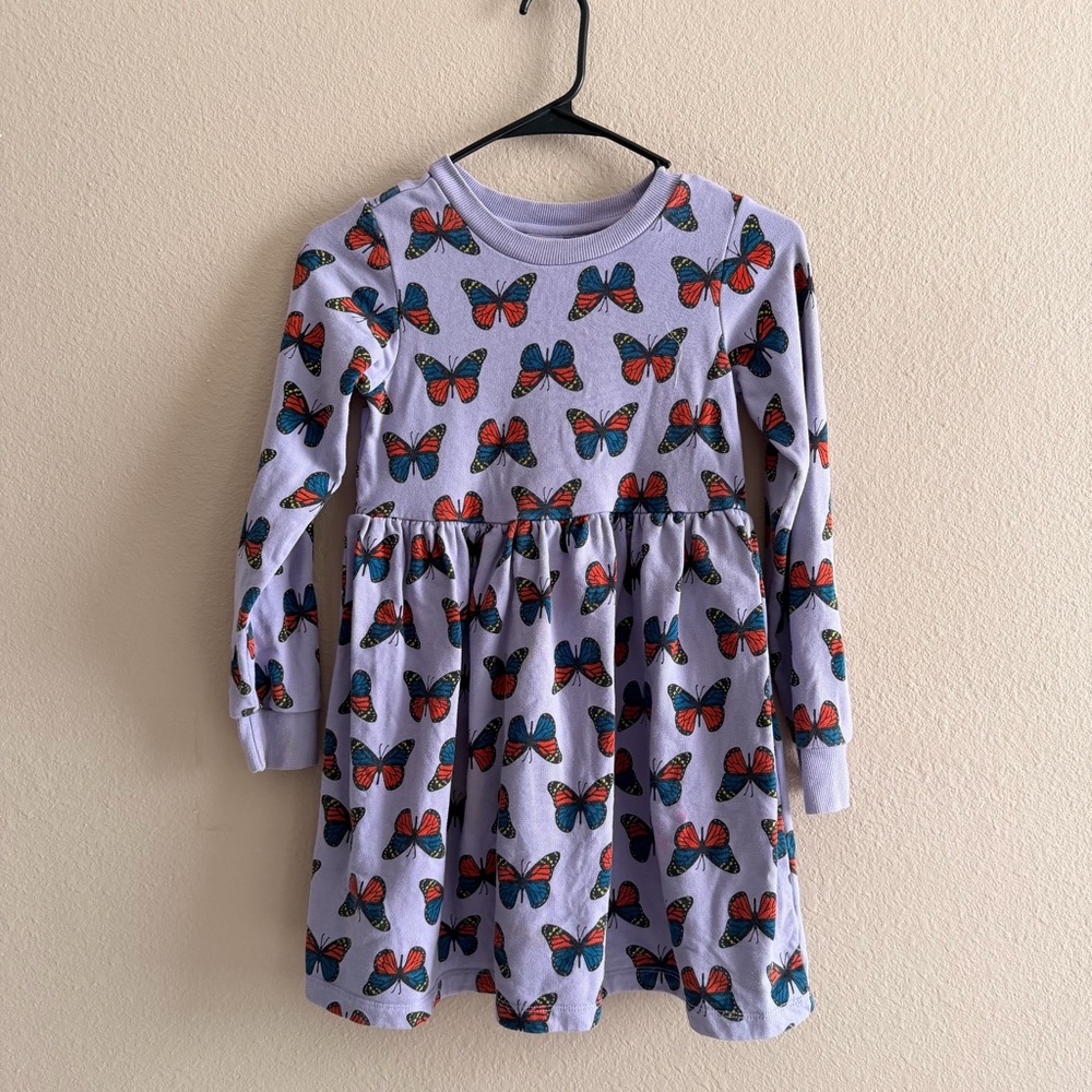 Hannah Anderson Butterfly Sky Knit Dress in French Terry
